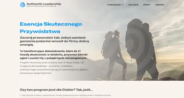 Authentic Leadership - Dedykowany landing page programu rozwojowego